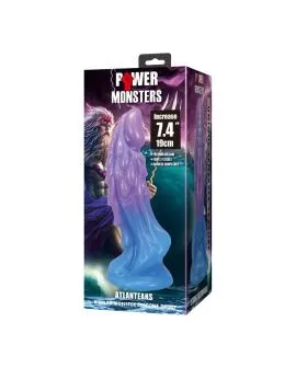 POWER MONSTERS - ATLANTEANS REALISTISCHER DILDO MIT SAUGNAPF 19 CM Ø 5 CM BLAU & LILA