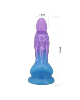 POWER MONSTERS - ATLANTEANS REALISTISCHER DILDO MIT SAUGNAPF 19 CM Ø 5 CM BLAU & LILA