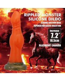 POWER MONSTERS - BLAZEHEART CHARGER FANTASY SILIKONDILDO 18,5 CM Ø 4,5 CM