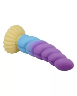 POWER MONSTERS - EINHORN DREIFARBIGER FANTASIE-SILIKONDILDO 22 CM Ø 5 CM