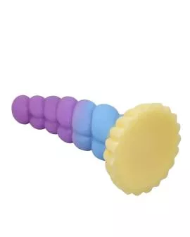POWER MONSTERS - EINHORN DREIFARBIGER FANTASIE-SILIKONDILDO 22 CM Ø 5 CM