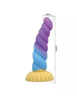 POWER MONSTERS - EINHORN DREIFARBIGER FANTASIE-SILIKONDILDO 22 CM Ø 5 CM