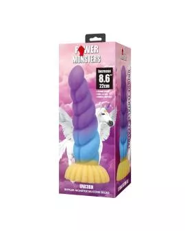 POWER MONSTERS - EINHORN DREIFARBIGER FANTASIE-SILIKONDILDO 22 CM Ø 5 CM