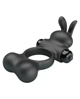 PRETTY LOVE – VIBRIERENDER PENISRING MIT HASE-STIMULATOR, 10 FUNKTIONEN, SCHWARZ