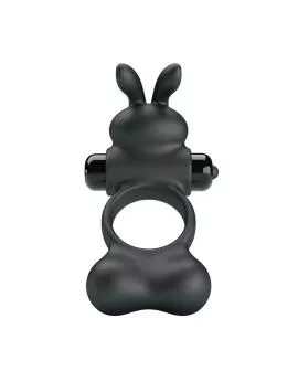 PRETTY LOVE – VIBRIERENDER PENISRING MIT HASE-STIMULATOR, 10 FUNKTIONEN, SCHWARZ