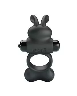 PRETTY LOVE – VIBRIERENDER PENISRING MIT HASE-STIMULATOR, 10 FUNKTIONEN, SCHWARZ