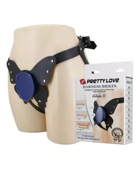 PRETTY LOVE - UNIVERSAL STRAP-ON HARNESS BRIEFS SCHWARZ UND BLAU