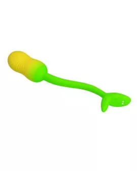 PRETTY LOVE – PULSIERENDES VIBRATIONS-EI MIT APP-STEUERUNG, 12 FUNKTIONEN, USB-AUFLADBAR, GRÜN-GELB