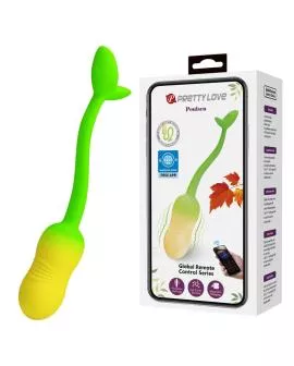 PRETTY LOVE – PULSIERENDES VIBRATIONS-EI MIT APP-STEUERUNG, 12 FUNKTIONEN, USB-AUFLADBAR, GRÜN-GELB