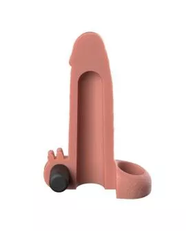 FANTASY X-TENSIONS – VIBRIERENDE, REALISTISCHE 5 CM PENISVERLÄNGERUNGSHÜLLE, BEIGE