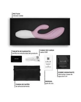 LELO - INA TWIST DOPPELVIBRATOR HASE FÜR G-PUNKT UND KLITORIS PINK