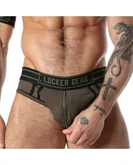 LOCKER GEAR - SPORT MESH JOCK BRIEF KHAKI