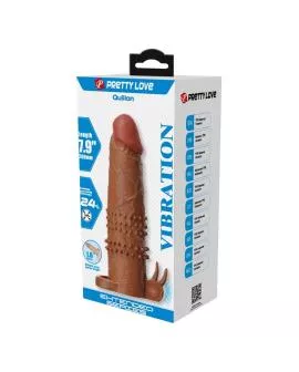 PRETTY LOVE - QUILLON VIBRIERENDER PENISSLEEVE 20 CM Ø 4 CM BRAUN