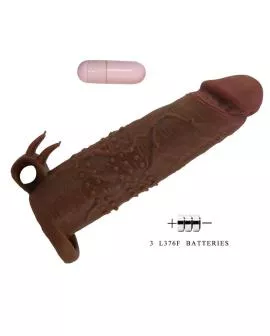 PRETTY LOVE - QUILLON VIBRIERENDER PENISSLEEVE 20 CM Ø 4 CM BRAUN