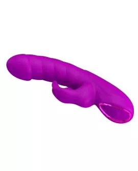 PRETTY LOVE - MONICA WIEDERAUFLADBARER DOPPEL-STIMULATIONSVIBRATOR FÜR G-PUNKT UND KLITORIS, LILA