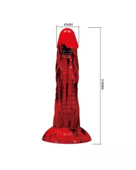 POWER MONSTERS - MINOTAUR FANTASY DILDO MIT SAUGAUFGANG 21 CM Ø 5 CM ROT & SCHWARZ