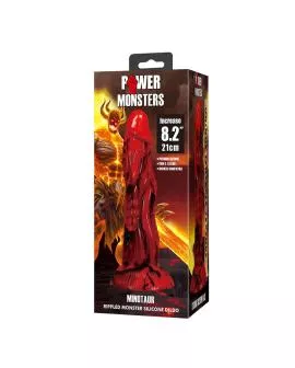 POWER MONSTERS - MINOTAUR FANTASY DILDO MIT SAUGAUFGANG 21 CM Ø 5 CM ROT & SCHWARZ