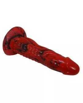 POWER MONSTERS - MINOTAUR FANTASY DILDO MIT SAUGAUFGANG 21 CM Ø 5 CM ROT & SCHWARZ