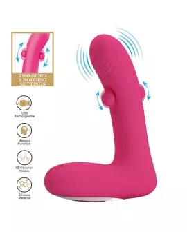 PRETTY LOVE – DUDEN WIEDERAUFLADBARER SILIKON-VIBRATOR MIT 12 VIBRATIONSMODI UND 3 SCHAUKELMODI, PINK