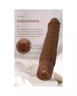 PRETTY LOVE – KESSLER REALISTISCHER VIBRATIONSDILDO MIT 10 VIBRATIONSMODI UND 10 STÖSSEN, 22 CM, BRAUN