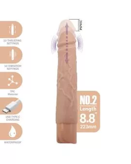 PRETTY LOVE - KESSLER REALISTISCHER VIBRATIONSDILDO MIT 10 VIBRATIONSMODI UND 10 STÖSSEN, 22 CM NATÜRLICH