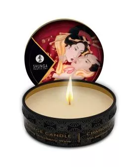 Shunga - Mini Caress Erdbeere und Cava Massagekerze 30 ml