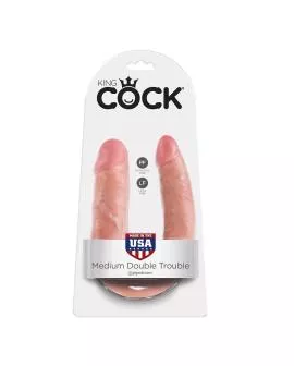 KING COCK - DOPPELPENETRATIONSDILDO 13.9 CM NATÜRLICH
