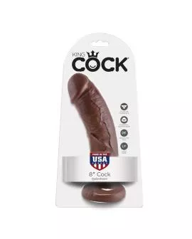 King Cock - 8 Zoll Braun Hahn Dildo 20,3 cm