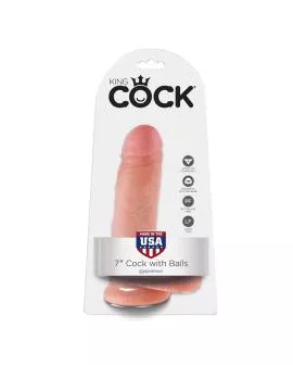 KING COCK - 7 DILDO FLEISCH MIT EIER 17.8 CM