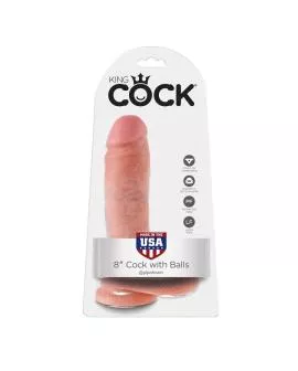 KING COCK - 8 DILDO FLEISCH MIT EIER 20.3 CM