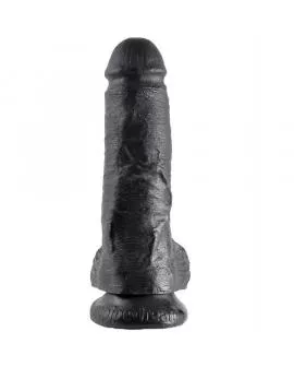 KING COCK - 8 DILDO SCHWARZ MIT EIER 20.3 CM