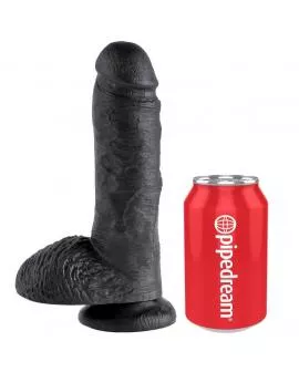 KING COCK - 8 DILDO SCHWARZ MIT EIER 20.3 CM