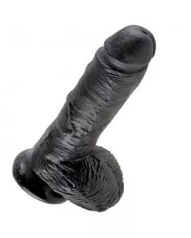 KING COCK - 8 DILDO SCHWARZ MIT EIER 20.3 CM