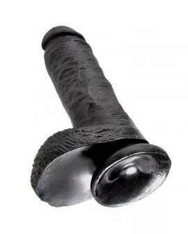 KING COCK - 8 DILDO SCHWARZ MIT EIER 20.3 CM