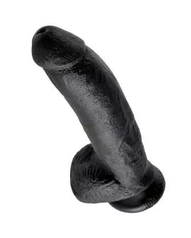 KING COCK - 9 DILDO SCHWARZ MIT EIER 22.9 CM