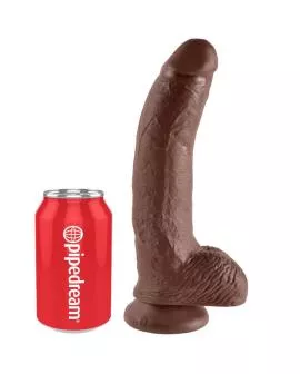 KING COCK - 9 DILDO BRAUN MIT EIER 22.9 CM
