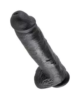 KING COCK - 11 DILDO SCHWARZ MIT EIER 28 CM