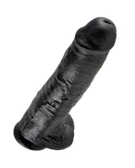 KING COCK - 11 DILDO SCHWARZ MIT EIER 28 CM