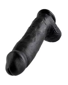 KING COCK - 12 DILDO SCHWARZ MIT EIER 30.48 CM