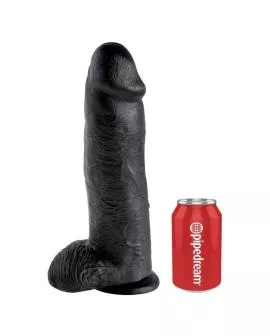 KING COCK - 12 DILDO SCHWARZ MIT EIER 30.48 CM