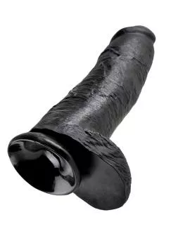 KING COCK - 12 DILDO SCHWARZ MIT EIER 30.48 CM