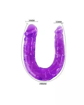 Baile - Doppel-Dildo in Lila Flexibler Gelee