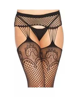 Leg Avenue - Netzstrümpfe mit Garterlinien