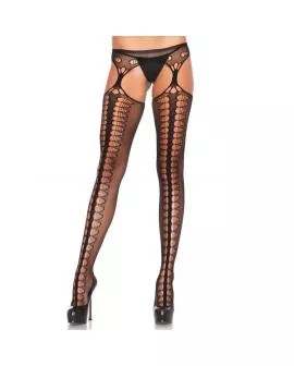 LEG AVENUE - Exklusive Schwarze Tights mit Garter
