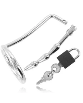 METAL HARD - Hodenring mit Harnröhren-Keuschheitsstecker