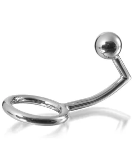 METAL HARD Penisring mit Anal-Eindringlingshaken - 40 mm