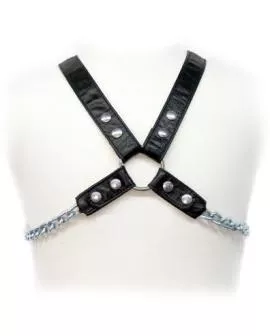 Sexy Leder-Body mit Kettengurt II für Erotik