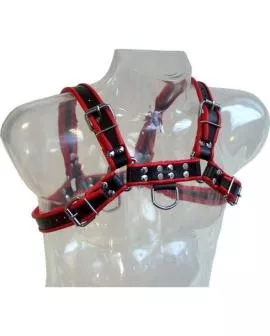 LEATHER BODY Kettengurt III - Schwarz/Rot