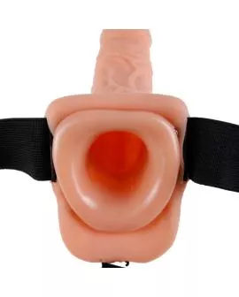 Fetish Fantasy Series - Hohler Strap-On mit Bällen 17,8 cm Fleisch