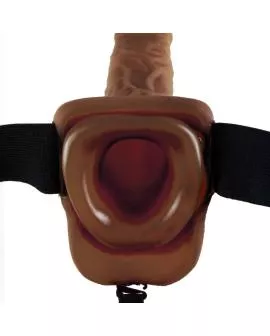 Hohler Strap-On mit Bällen Braun